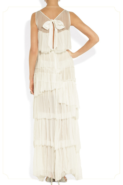 NINA RICCI - Tiered crinkled silk-chiffon gown