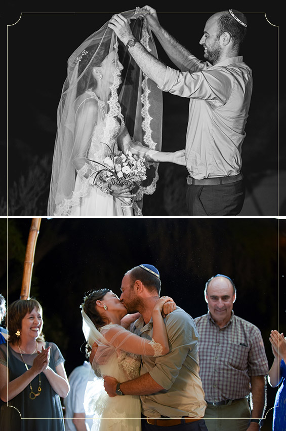 הינומת תחרה יפיפייה במעמד החופה.
